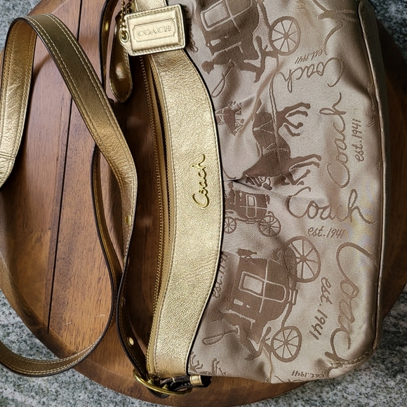🏖️ Coach Caryall Horse Carriage Jacquard Mini Hobo Bag - Picture 8 of 16